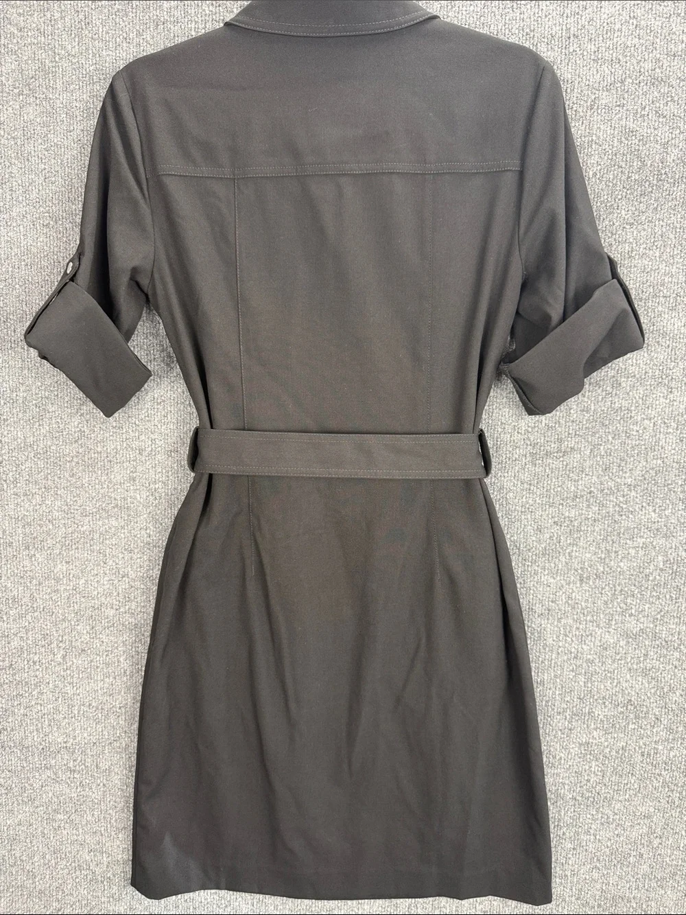 Michael Kors Black Utility Shirt Dress Midi Dress with Belt Small NWOT